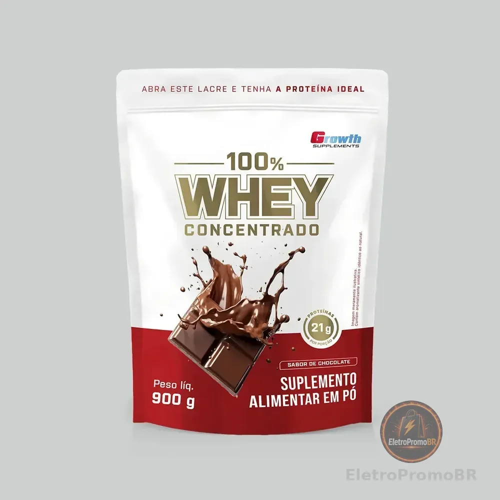 100% Whey Concentrado 900g Growth Supplements Chocolate