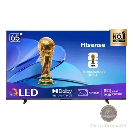 Smart Tv Hisense Hi-qled 4k 65" Polegadas Com Dolby Vision, Dolby Gaming, Alexa E Google - 65q6qv