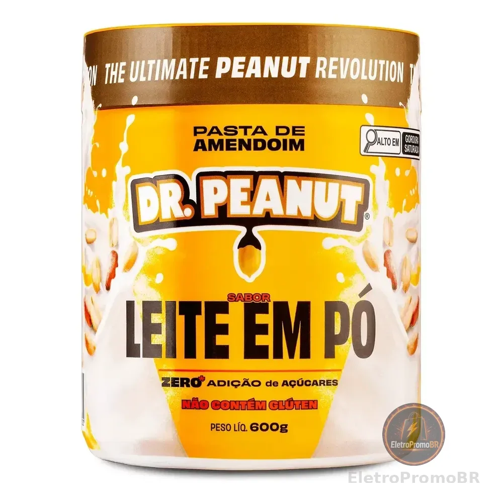Pasta De Amendoim Com Whey Protein Leite Em Pó (600g) Dr Peanut
