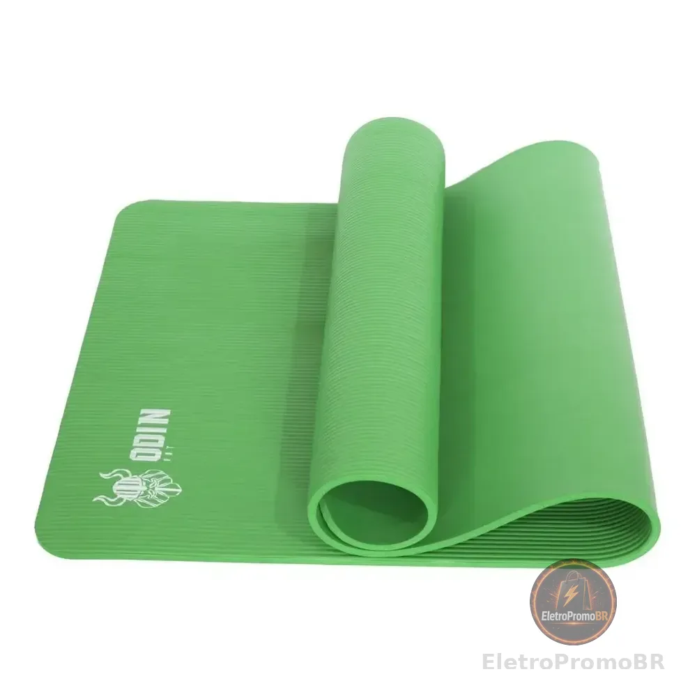 Tapete De Yoga Mat Pilates Em Nbr 10mm Grosso - Odin Fit Cor Verde
