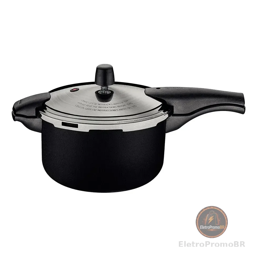 Tramontina 6,0l Vancouver 24 Cm Grande Panela De Pressão Preto