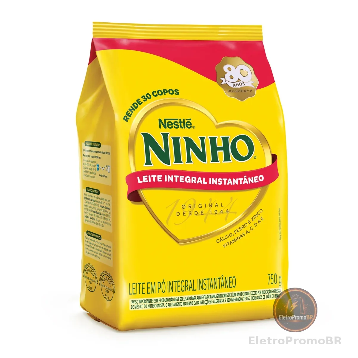 Leite em Pó Ninho Integral Instantâneo Sachê 750g