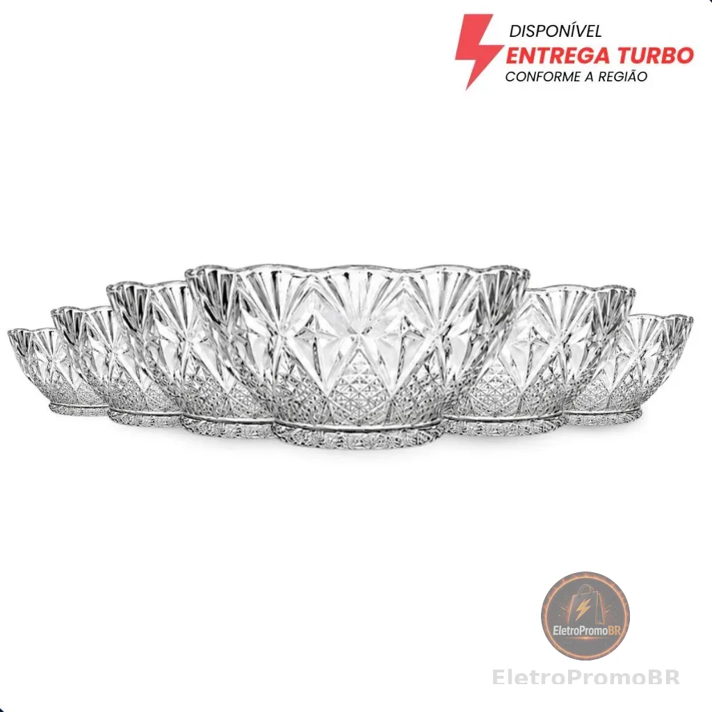 Kit Bowls de Vidro 150ml Toffee Tigela Sobremesa Petisqueira | Transparente Mesa Posta 6 a 24 Peças