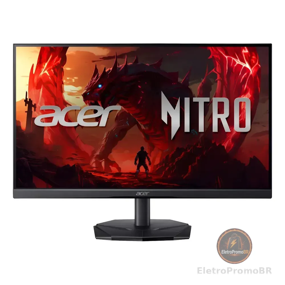 Monitor Gamer Acer Nitro Kg251q X0biip 24,5 | Full Hd 1920×1080  200 Hz  2 Ms  Led Va  Hdmi + Displayport  Amd Freesync Premium Preto 127/220v