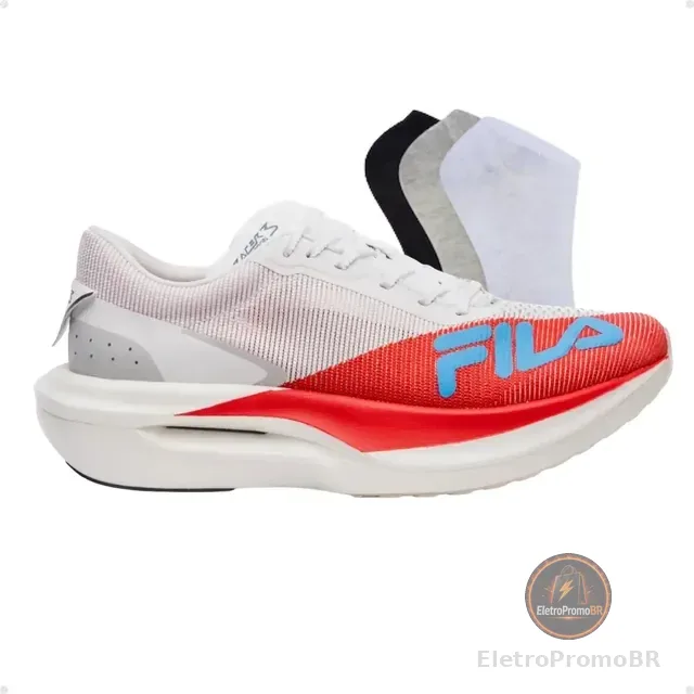 Tênis Fila Racer Carbon 3 Corrida Placa Carbono + Kit Meia