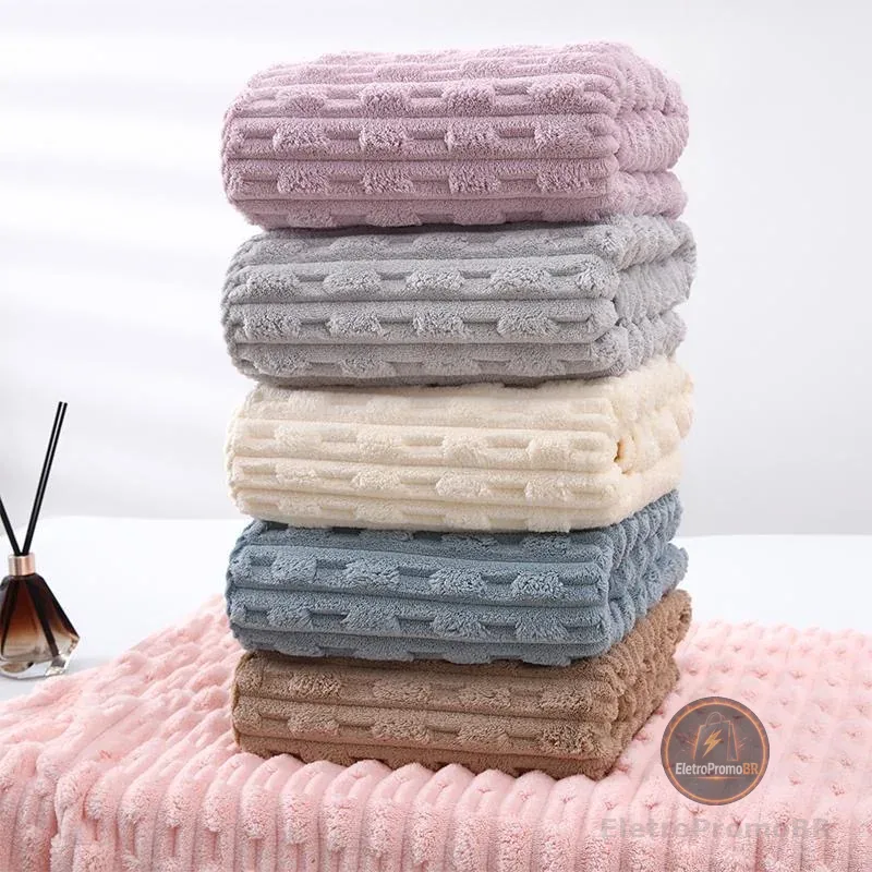 Toalha Banho Alta Qualidade Microfibra Grande 70x140 Macia Secagem Rápida Absorvente Coral Fleece