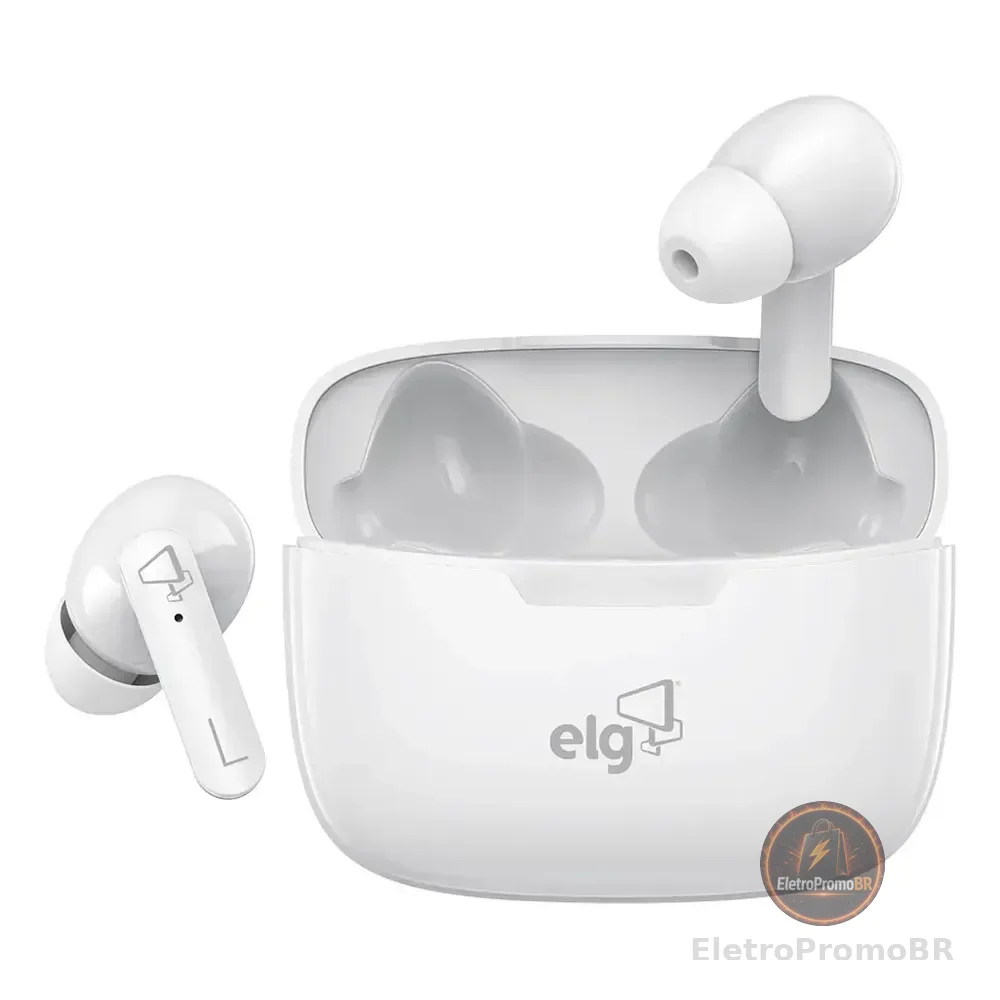 Fone De Ouvido Bluetooth Tws Branco Twpro3s ELG Cor Cinza