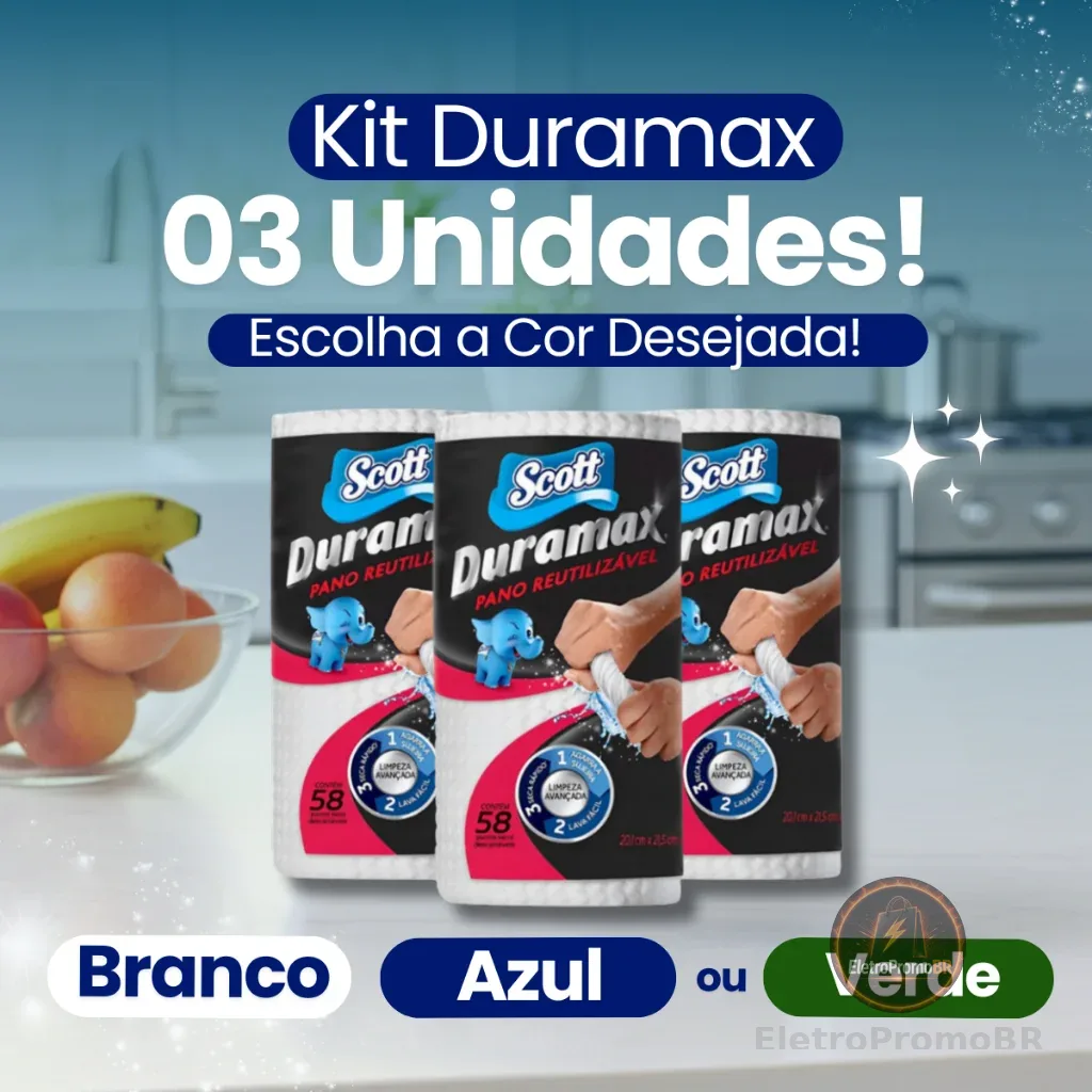 Kit com 3 Panos Duramax Scott - Multiuso Reutilizável