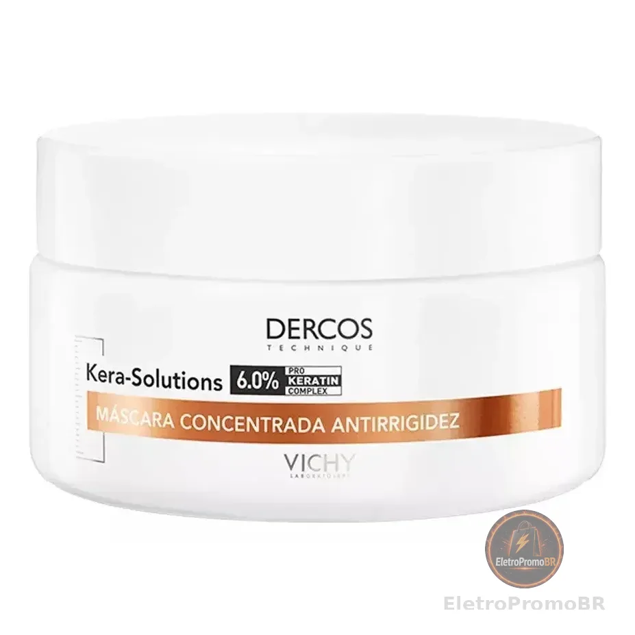 Máscara De Tratamento Capilar Restauradora Para Cabelos Danificados Por Química Com Ação Antifrizz E Antiumidade Por 48h Kera-solutions Vichy Dercos 200ml