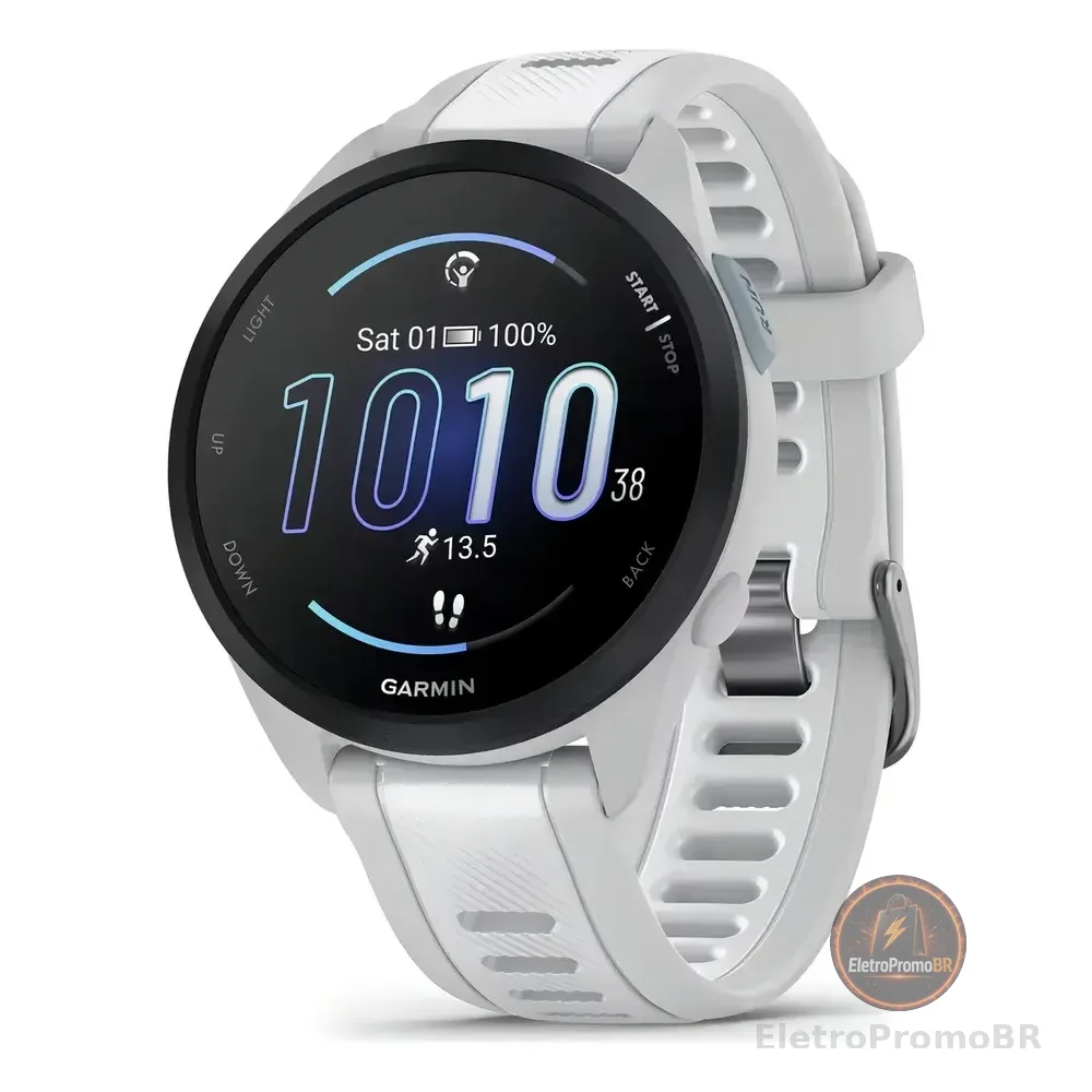 Relógio Garmin Forerunner 165 Amoled Branco Desenho Da Pulseira Mesh