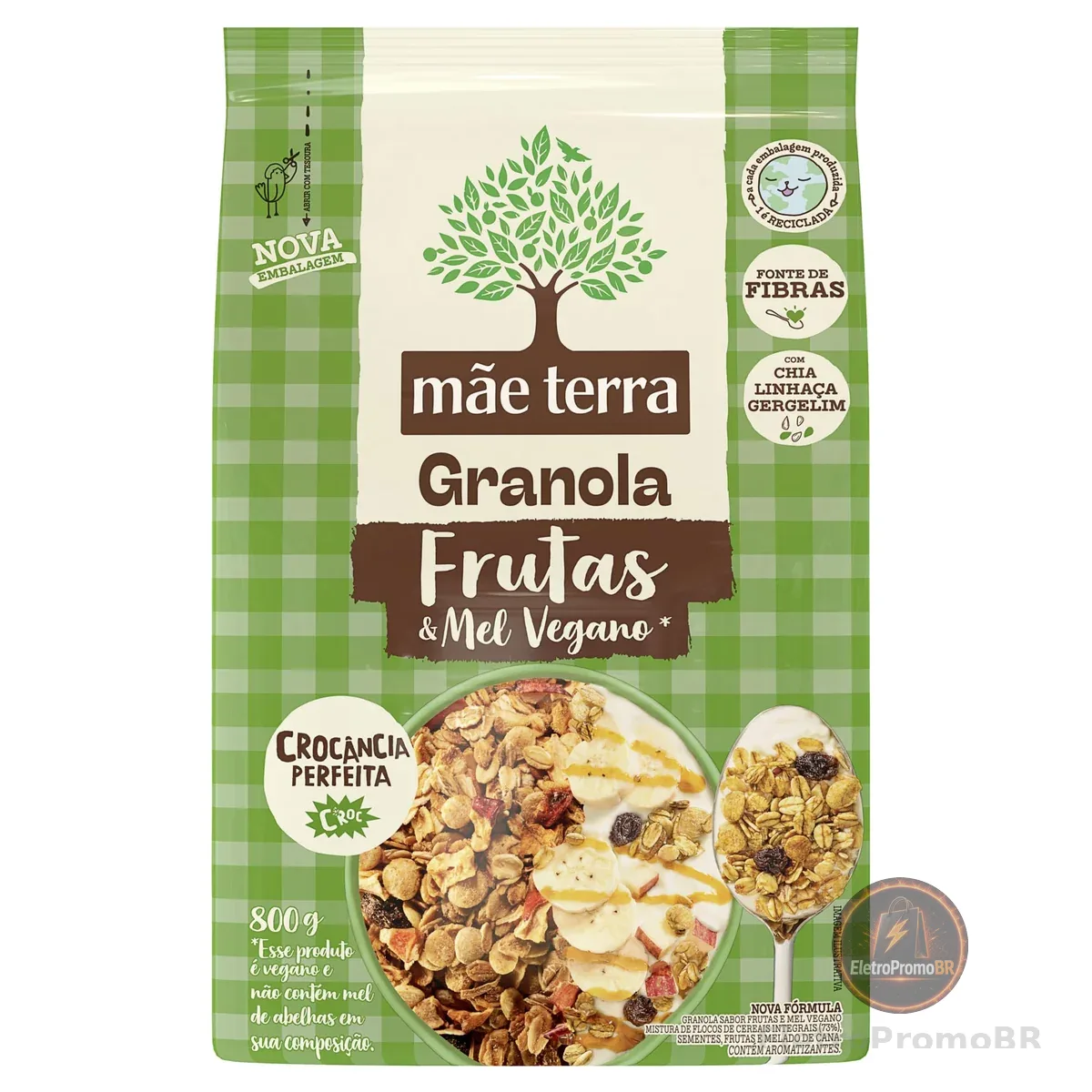 Mãe Terra Granola Frutas E Mel Sem Açúcar 800G
