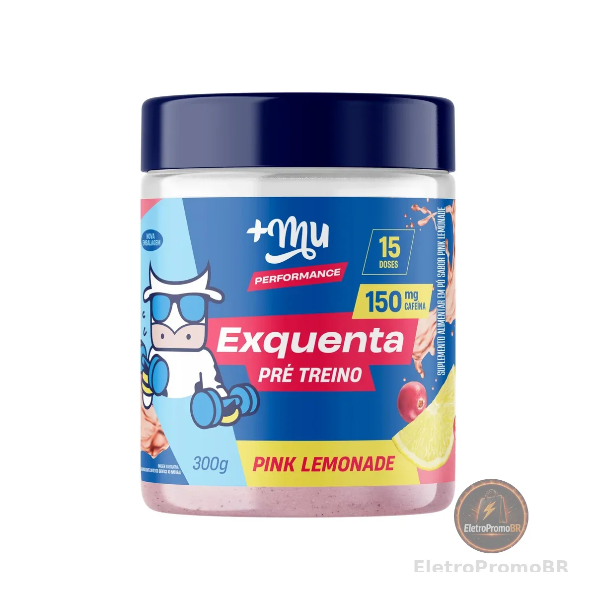 +Mu Pré Treino Exquenta Sabor Pink Lemonade - 300g