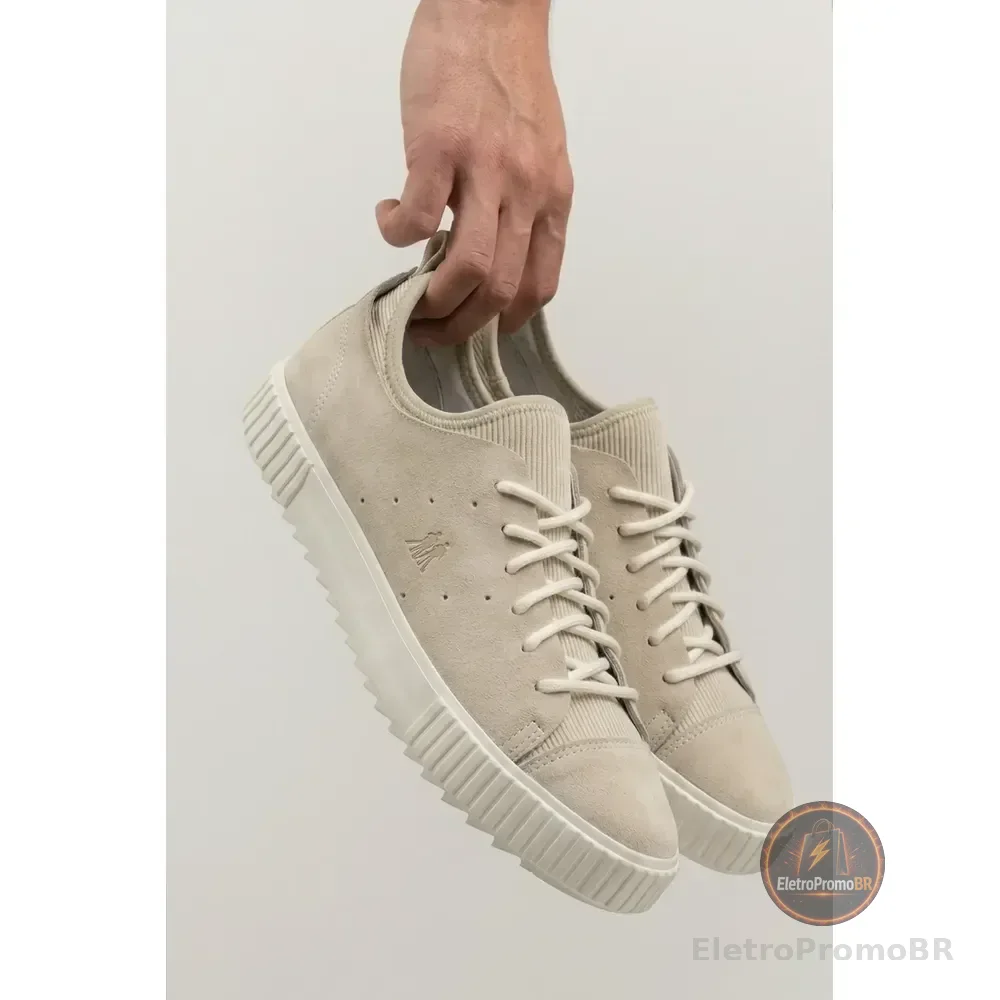 Tênis Masculino Polo Wear Camurça Casual Premium Off White Lisa 41 Br