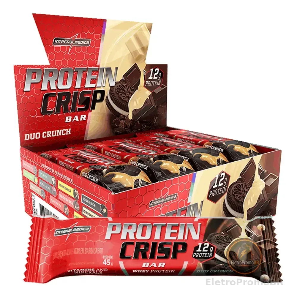 Barra De Proteína Crisp Bar 12 Unidades - Duo Crunch - Integralmédica