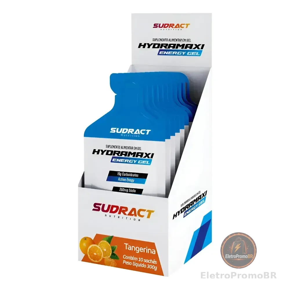 Hydramaxi Energy Gel 10 Sachês 30g Sabores - Sudract Tangerina
