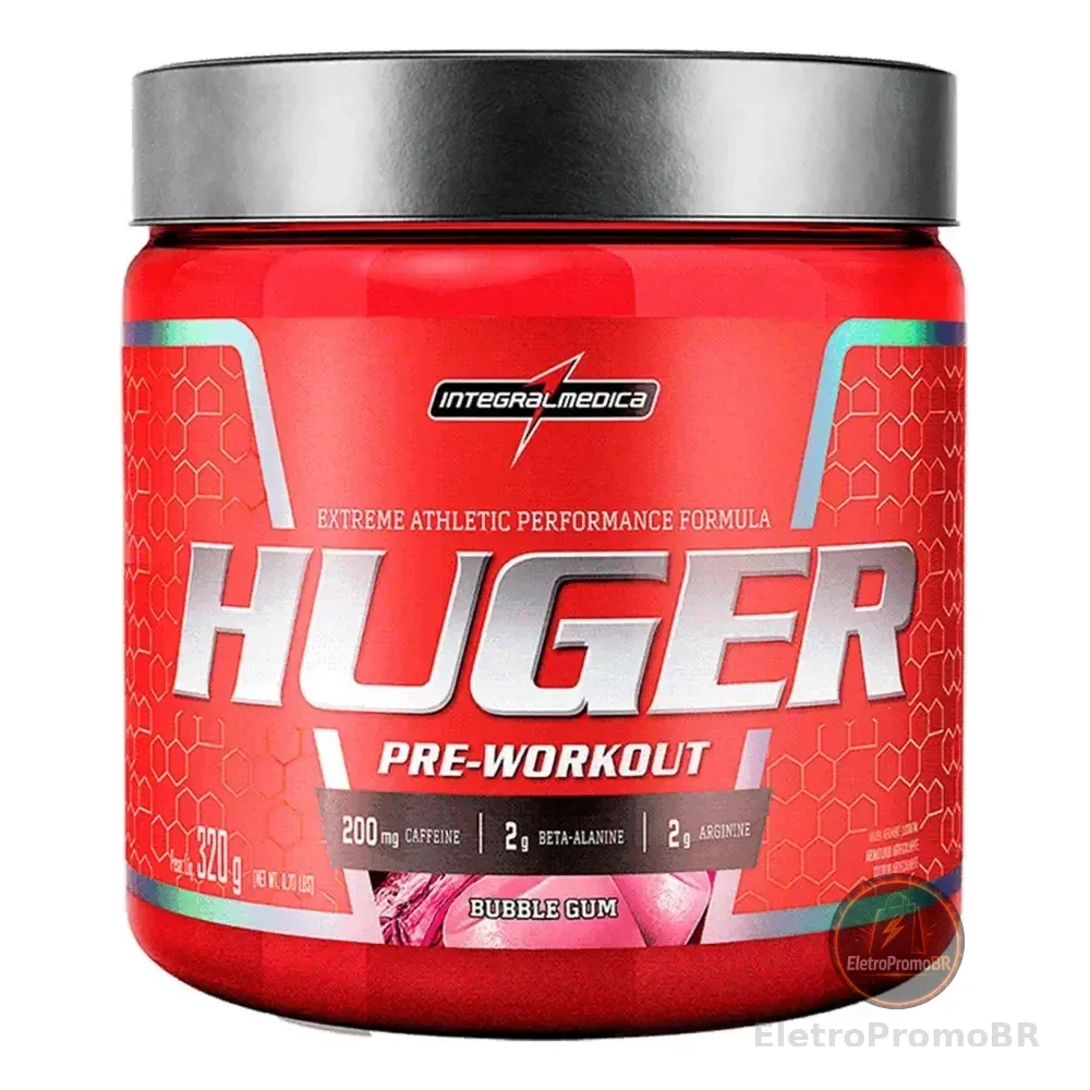 Pré Treino Huger Bubble Gum Pote Com 320g Integralmédica Chiclete