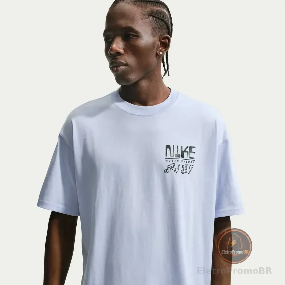 Camiseta Nike Sportswear Swoosh Sounds Unissex Azul G