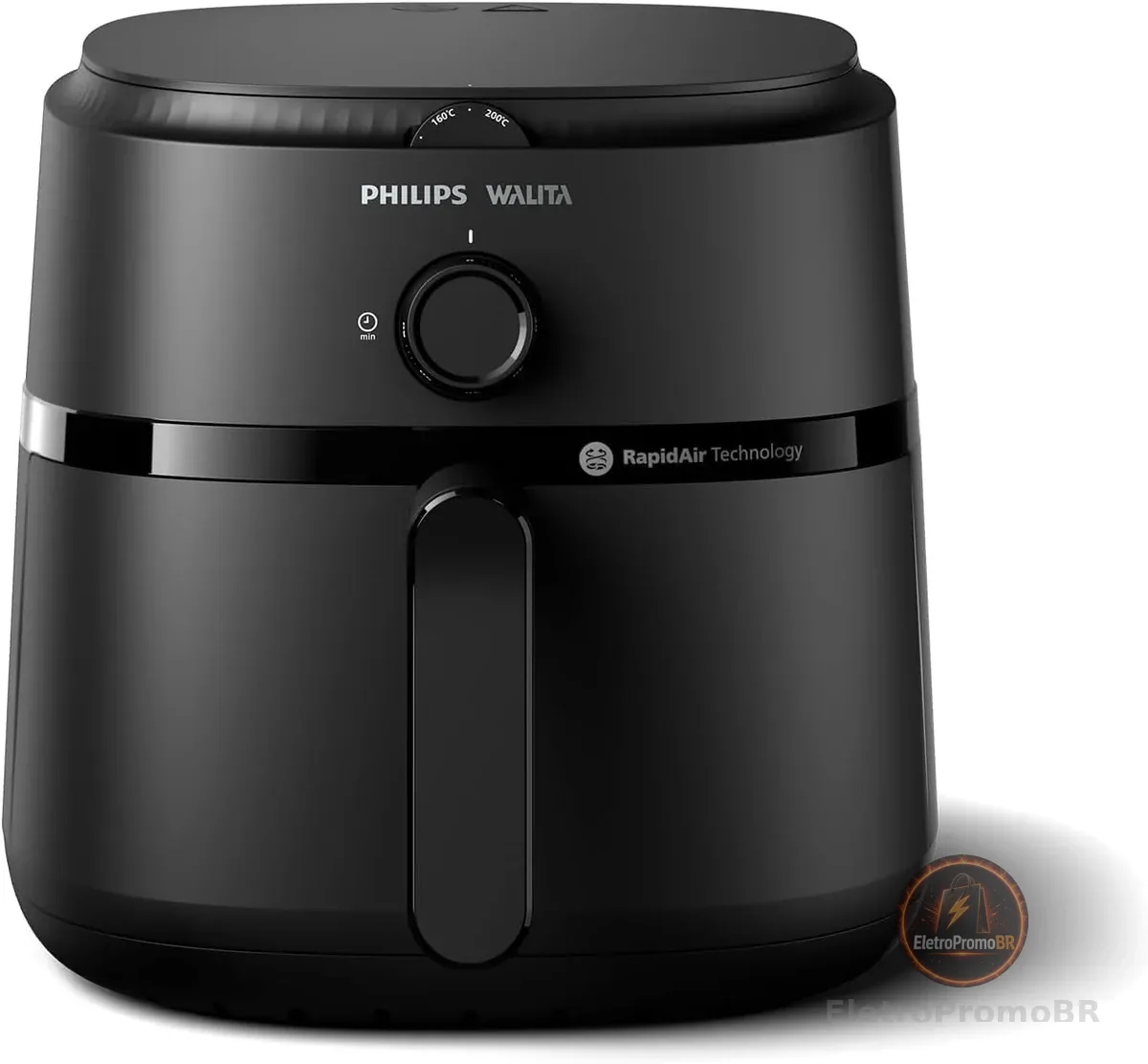 Philips Walita Fritadeira Airfryer Série 1000 XL - 6,2 litros, Tecnologia RapidAir, 12 Modos de Preparo, Até 90% Menos Óleo, 2 anos de garantia, Controle Analógico, Preta, 110v (NA130/00)