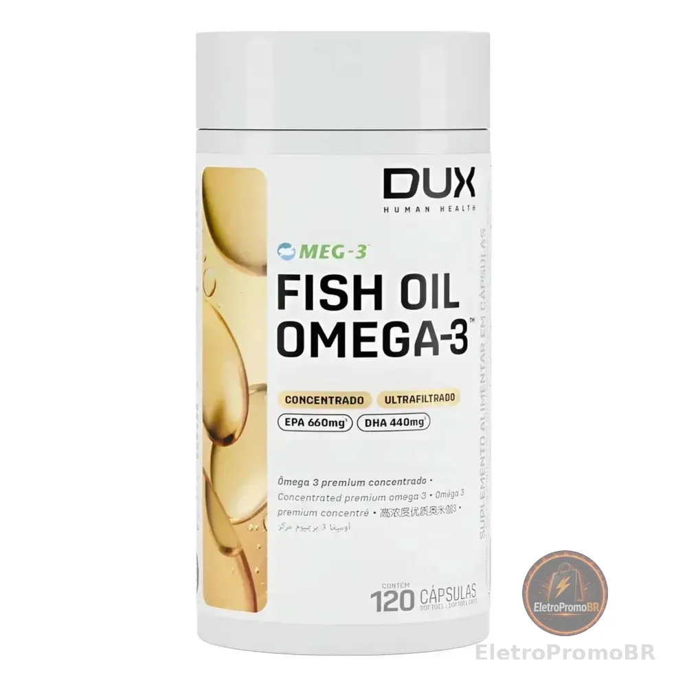 Fish Oil Ômega 3 Dux Nutrition 120 Cápsulas Natural Sem Sabor