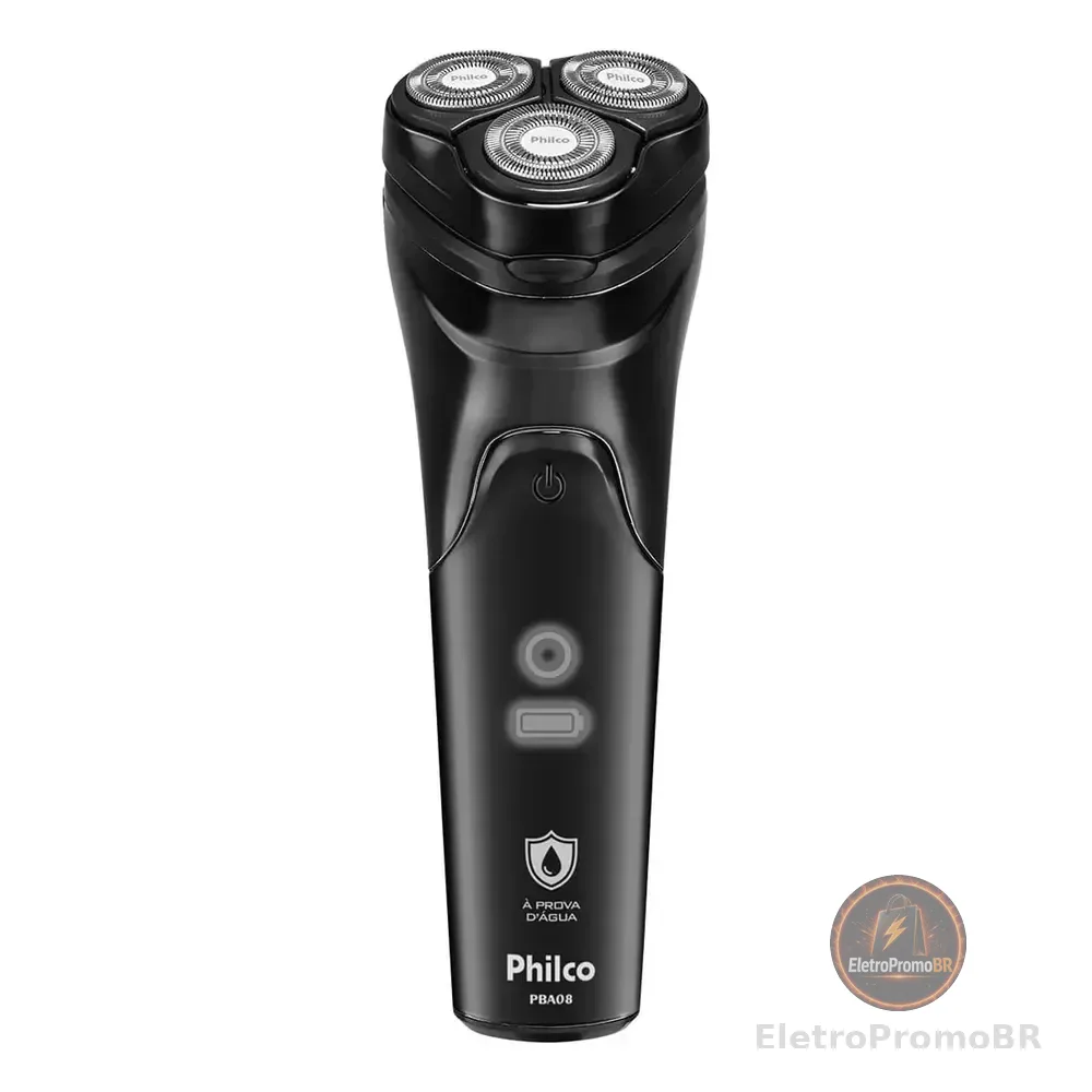 Barbeador Elétrico Pba08 À Prova Dágua Bivolt Philco Preto 127/220v