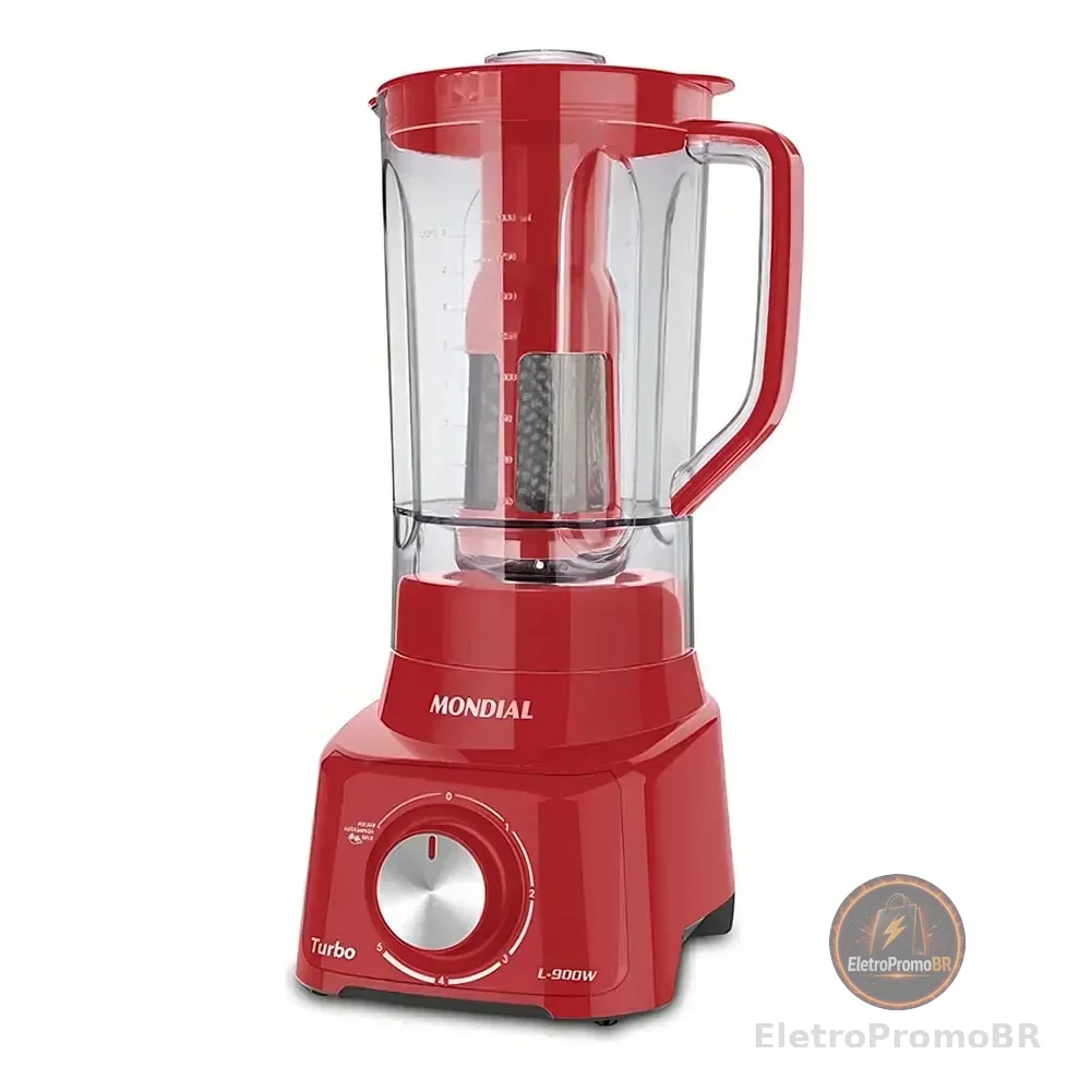 Liquidificador Mondial 900w Turbo L900 Vermelho 220v