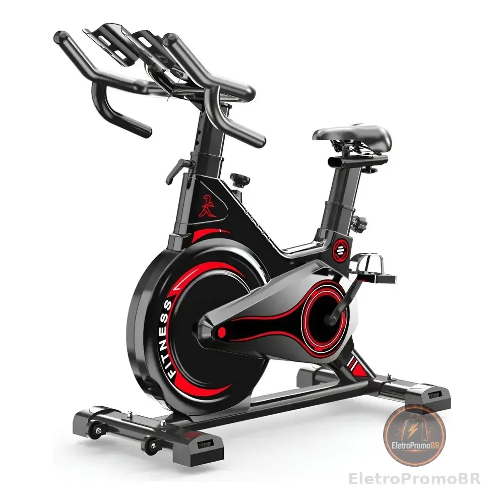 Bicicleta Spinning Ergométrica Adking Magnética Roda Inércia 13kg Vermelha Vermelho 127/220v