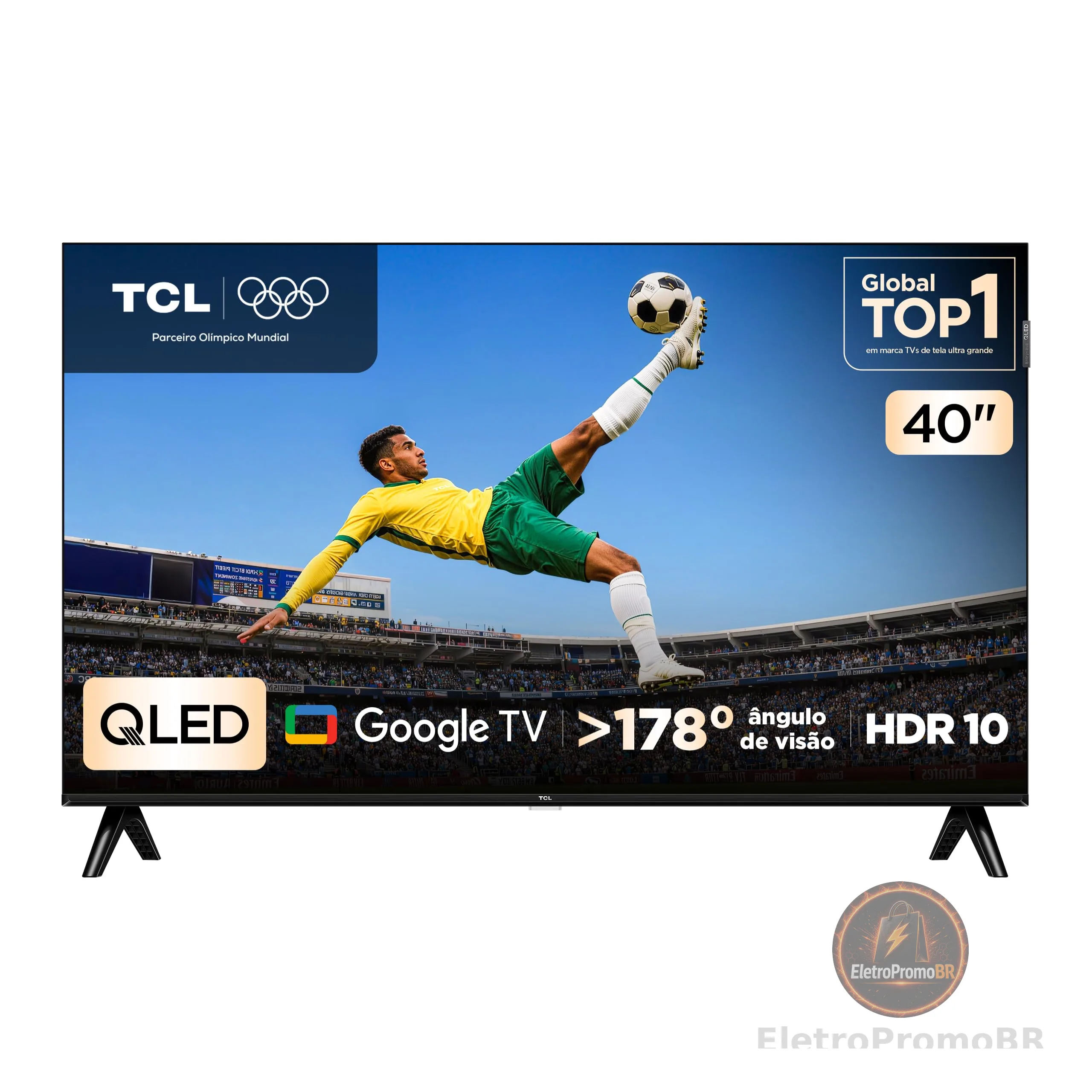 TCL, Smart TV, 40 Polegadas, FHD QLED, WiFi, Bluetooth, Google TV, 2 HDMI, HDR10, Dolby Audio, 40S5K