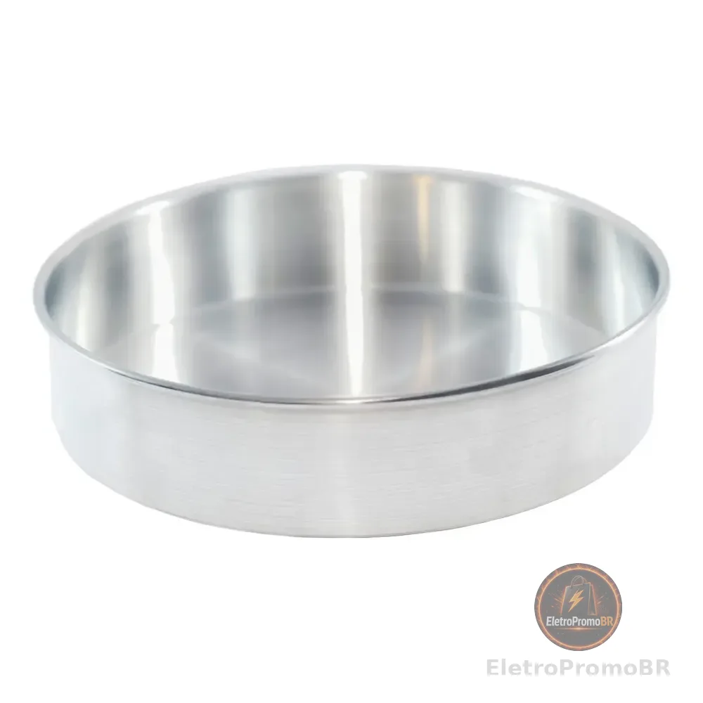 Forma Assadeira Redonda Baixa Bolo E Torta Em Aluminio N 40 Prateado