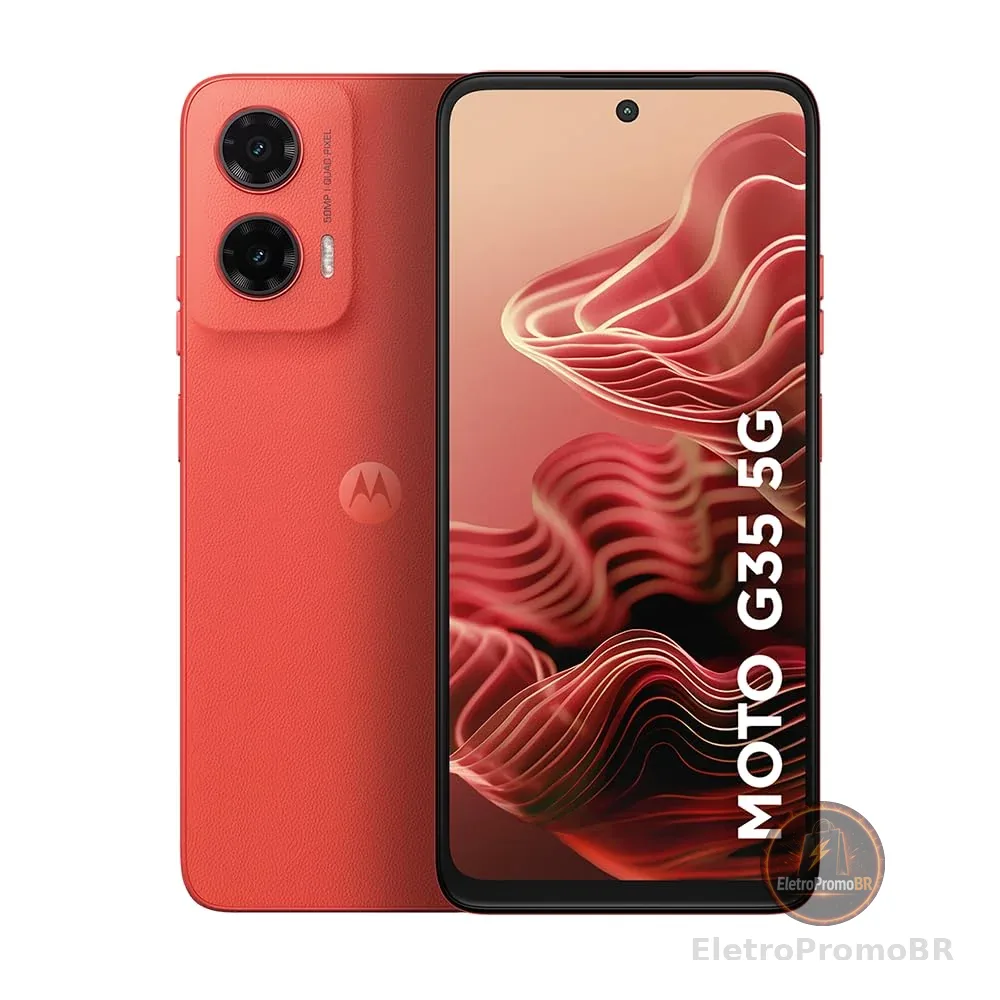Smartphone Motorola Moto g35 5G - 256GB 12GB (4GB RAM+8GB Ram Boost) e Camera 50MP com AI NFC Tela 6.7" com Superbrilho - Coral