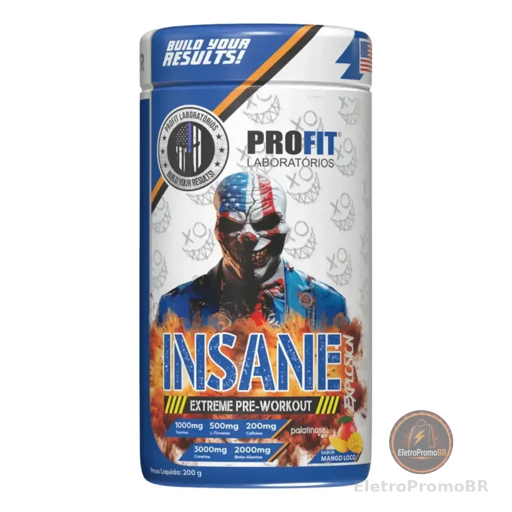 Pré-treino Insane Explosion Mango Loco 200g Profit Cafeína Mango Loco 200g