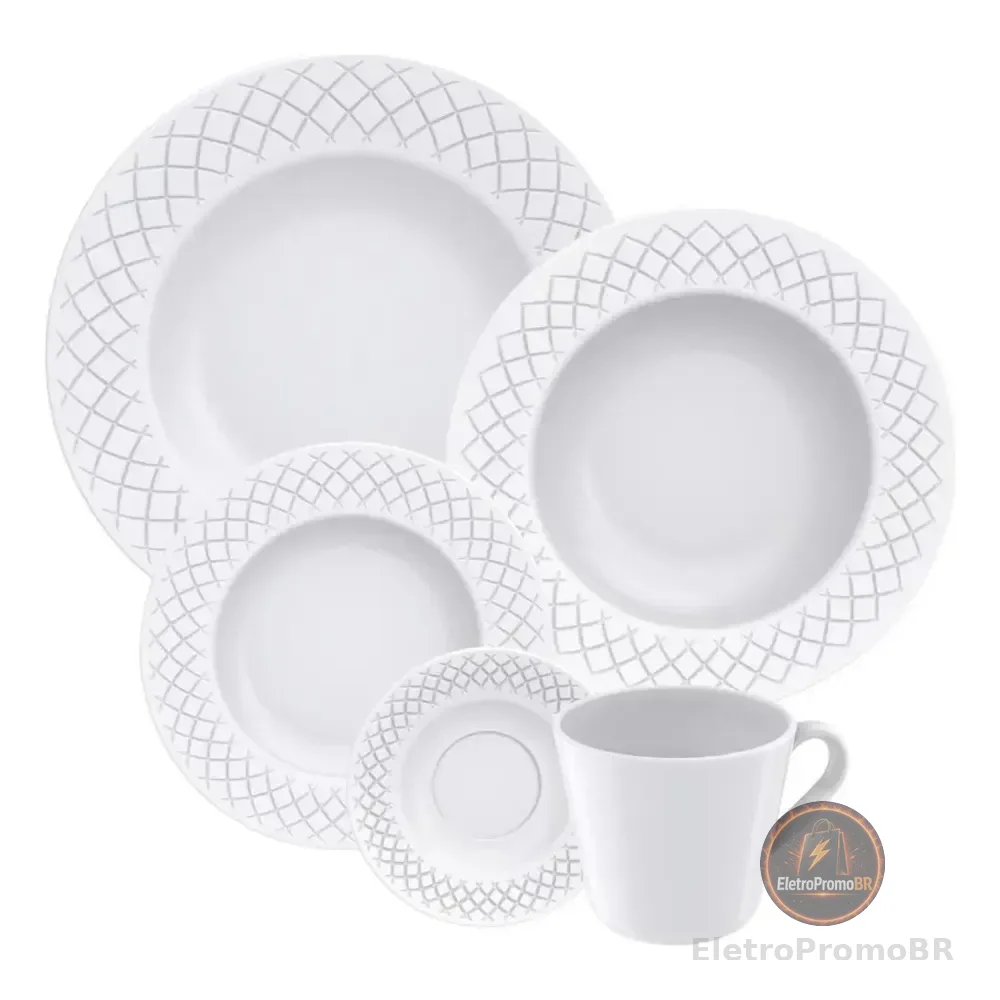 Aparelho De Jantar Ingrid Em Porcelana 20 Peças Cor Branco Tramontina