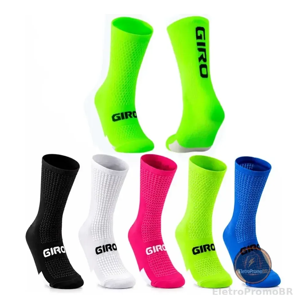 Meia Esportiva Cano Alto Respiravel Ciclismo Crossfit Corrid Verde Único