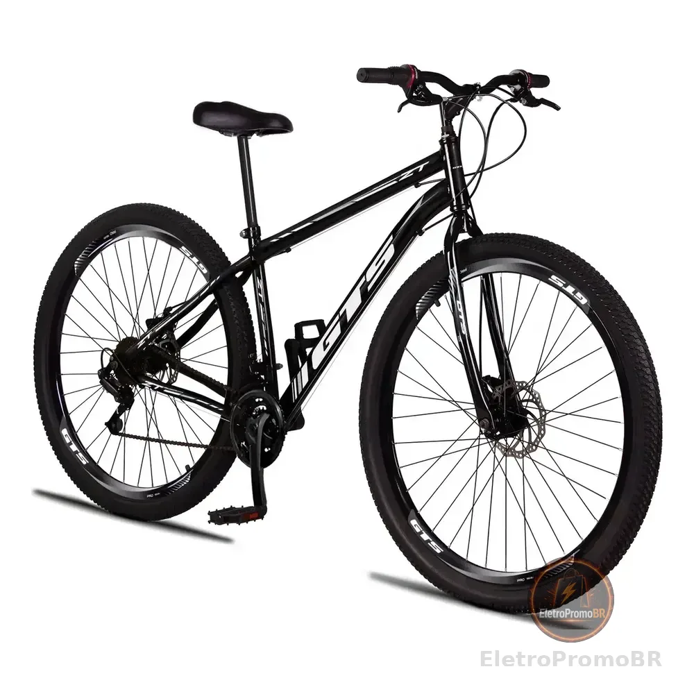 Bicicleta Aro 29 Gts Zt Aço 21 Marchas Freio A Disco - Preto/branco - 17