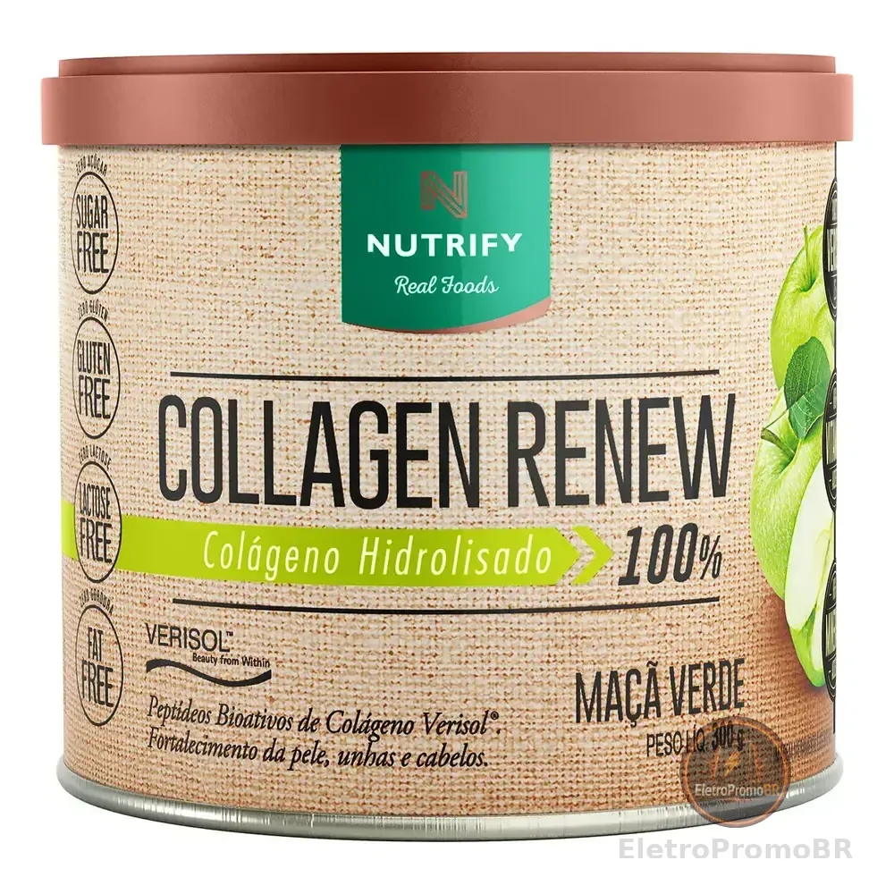Suplemento Em Pó Nutrify Collagen Renew Maçã Verde Em Pote 300g