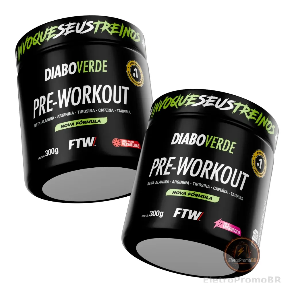 Kit 2x Pré-Treino 300G -  Diabo Verde - FTW