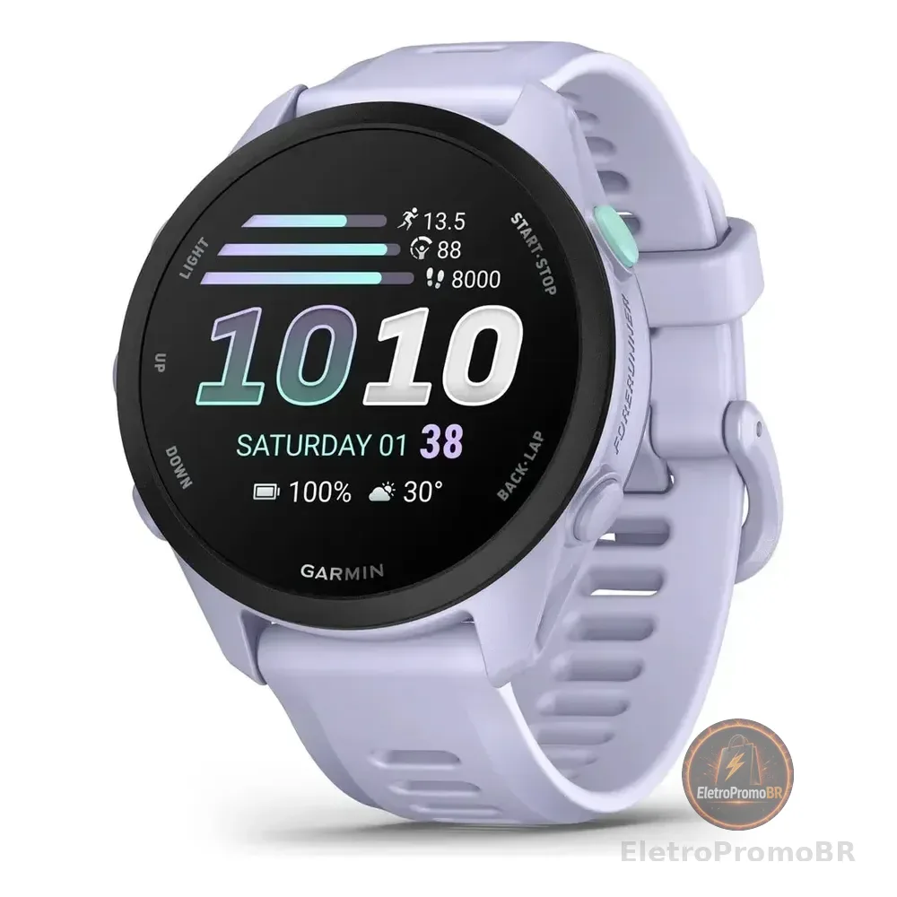 Garmin Relógio Forerunner 70 Branco- 42mm Com Monitor Cardíaco Lavanda