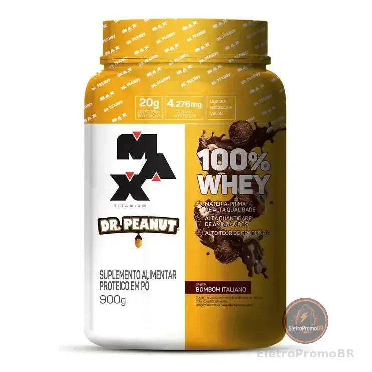 100% Whey Dr. Peanut (900g) - Max Titanium Sabor Bombom Italiano