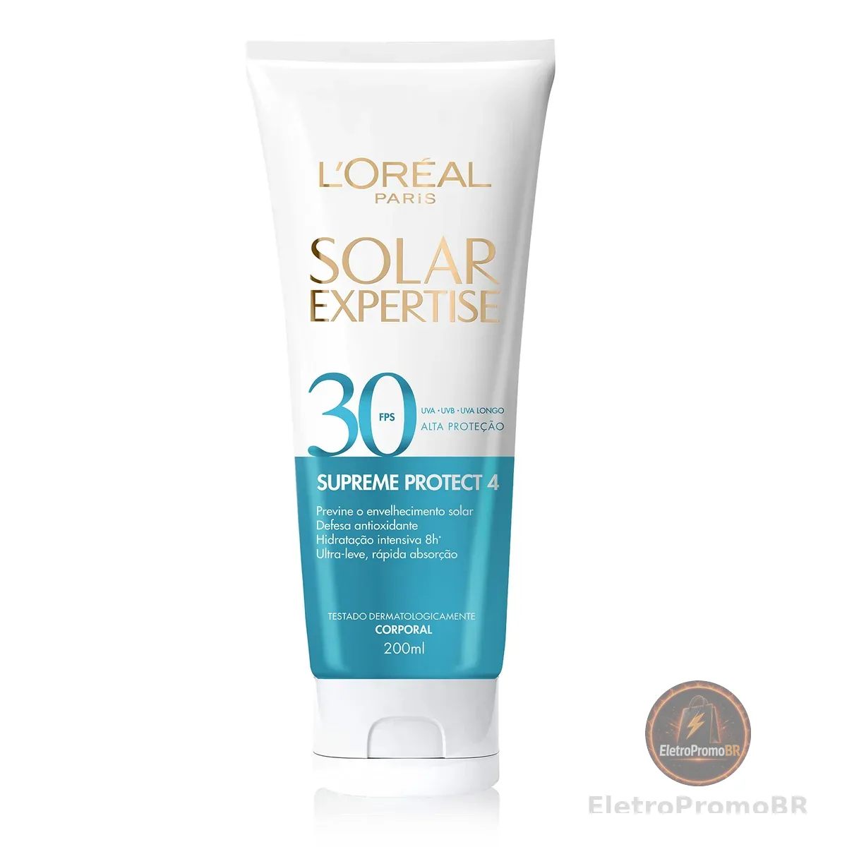 L'Oréal Paris Solar Expertise Supreme Protect Protetor Solar Corporal com Defesa Antioxidante, Hidratação Intensiva, Previne Manchas Solares e Resistente à Água, 200ml