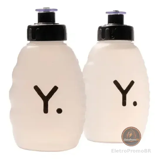 Garrafa Squeeze Yopp Silicone 200ml Abertura Rápida Antiderrapante Transparente