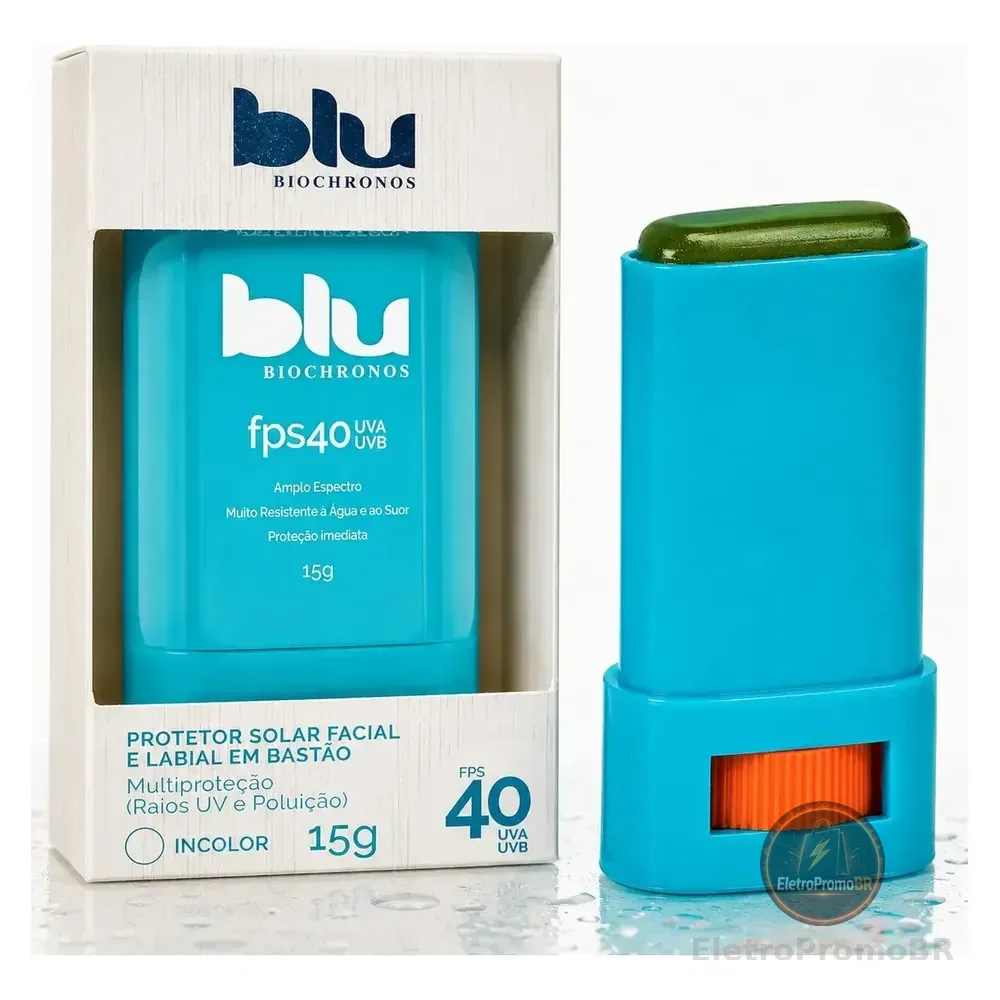 Protetor Solar Facial E Labial Incolor Em Bastão Ideal Para A Prática Esportiva - Blu Biochronos