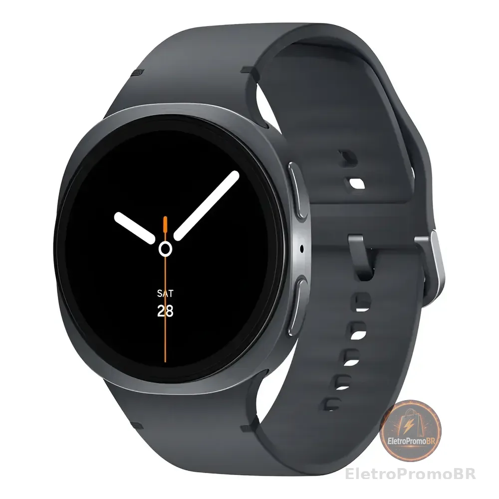 Samsung Galaxy Watch8 Smartwatch 40mm Bt, Galaxy Ai Caixa Grafite Pulseira Grafite Bisel Prateado Desenho Da Pulseira Milanês