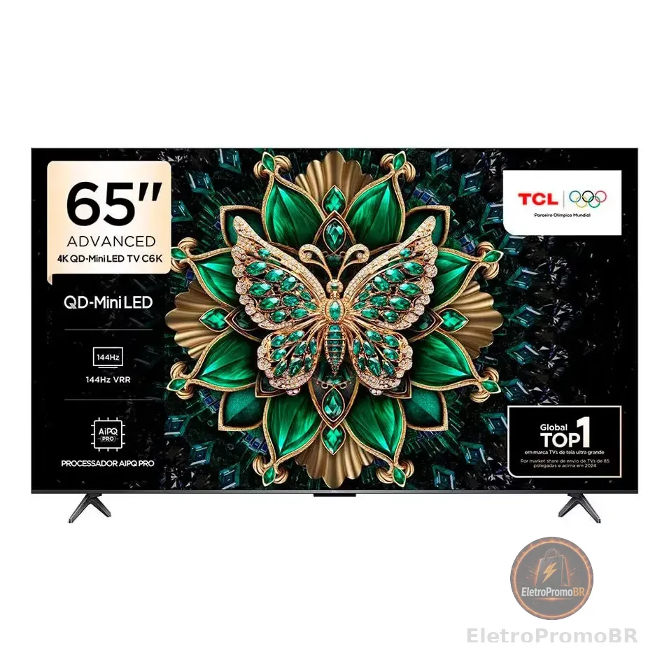Smart Tv 65 65c6k 4k Qd-mini Led 144hz Com Google Tv Tcl