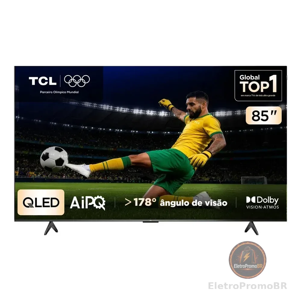 Smart Tv Tcl 85 Polegadas Qled 4k P7k Wifi Bluetooth Google Tv Hdr10+ Dolby Atmos Dolby Vision 85p7k