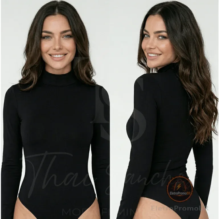 Body Feminino Suplex Manga Longa Gola Alta Cacharrel Segunda Pele Moda Feminina Inverno 2026
