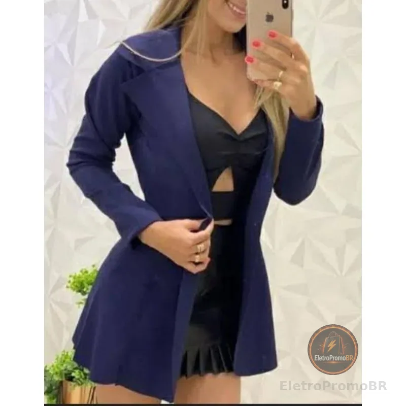 blazer LONGO (alongado)max feminino casaco sobretudo
