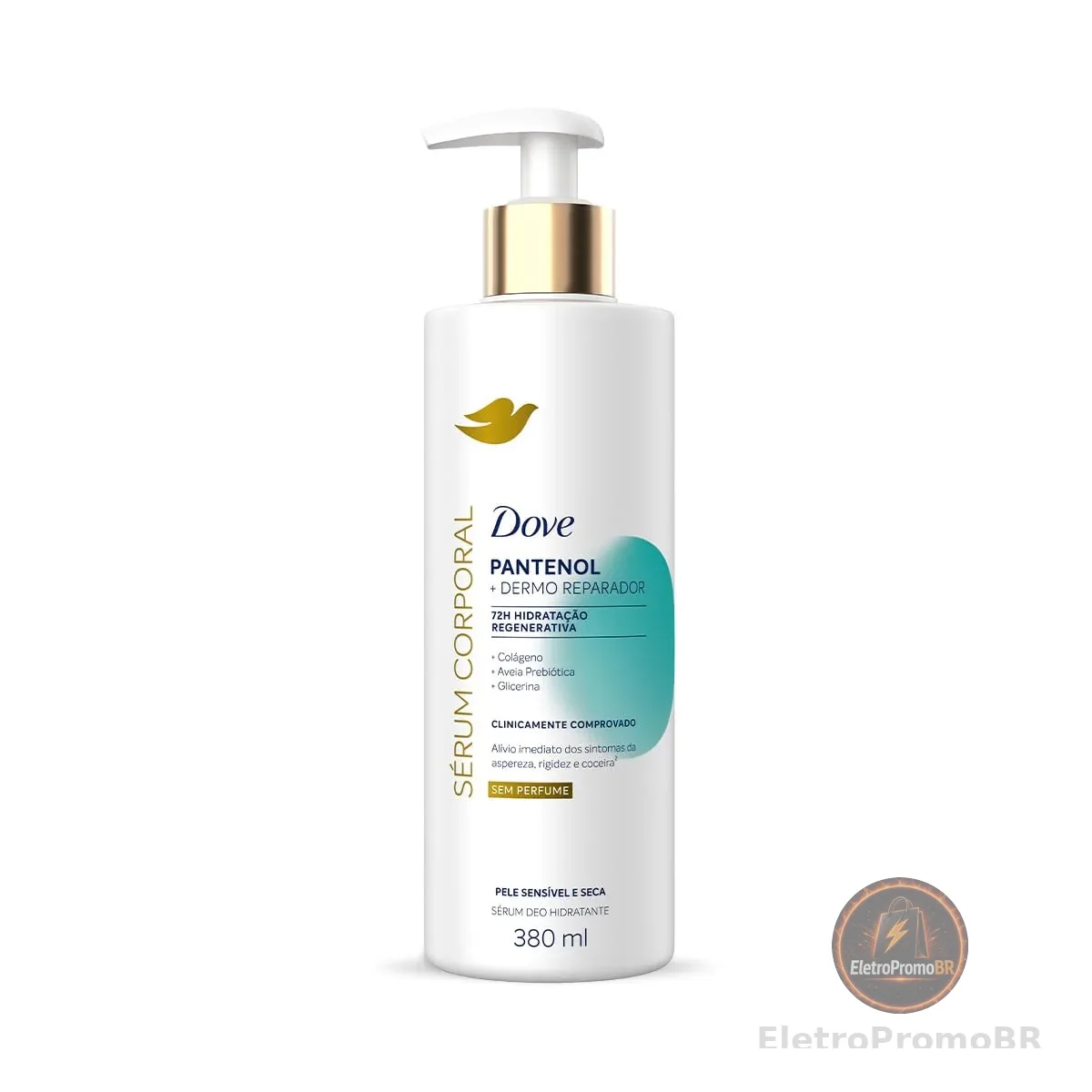 Dove Sérum Hidratante Corporal sem Perfume Pantenol + Dermo Reparador 380ml