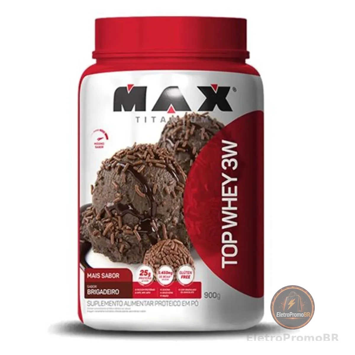 Top Whey 3W (900g) - Sabor Mais Sabor - Brigadeiro