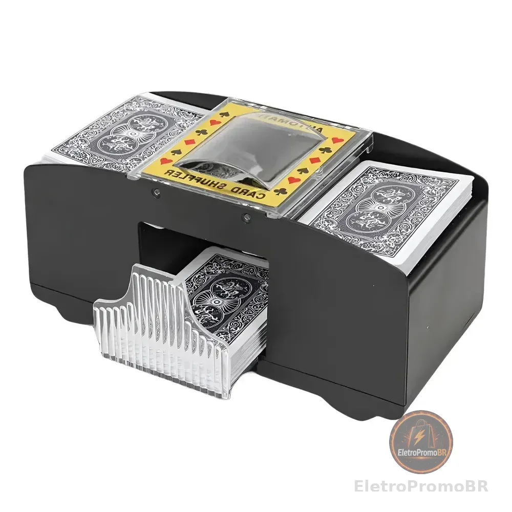 Embaralhador De Cartas Automático De Pilha Misturador Para 2 Baralhos Poker Truco