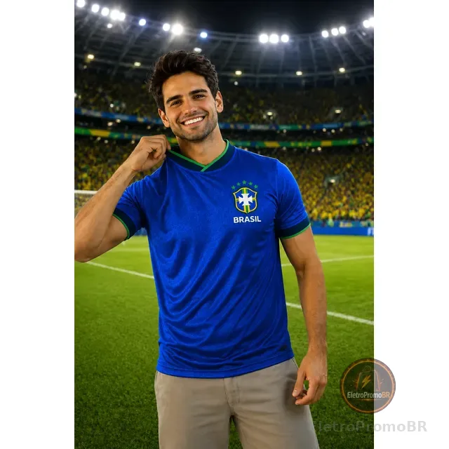 Camiseta Amarela Torcedor Brasil Fitness Camisa P,m,g,gg,xg