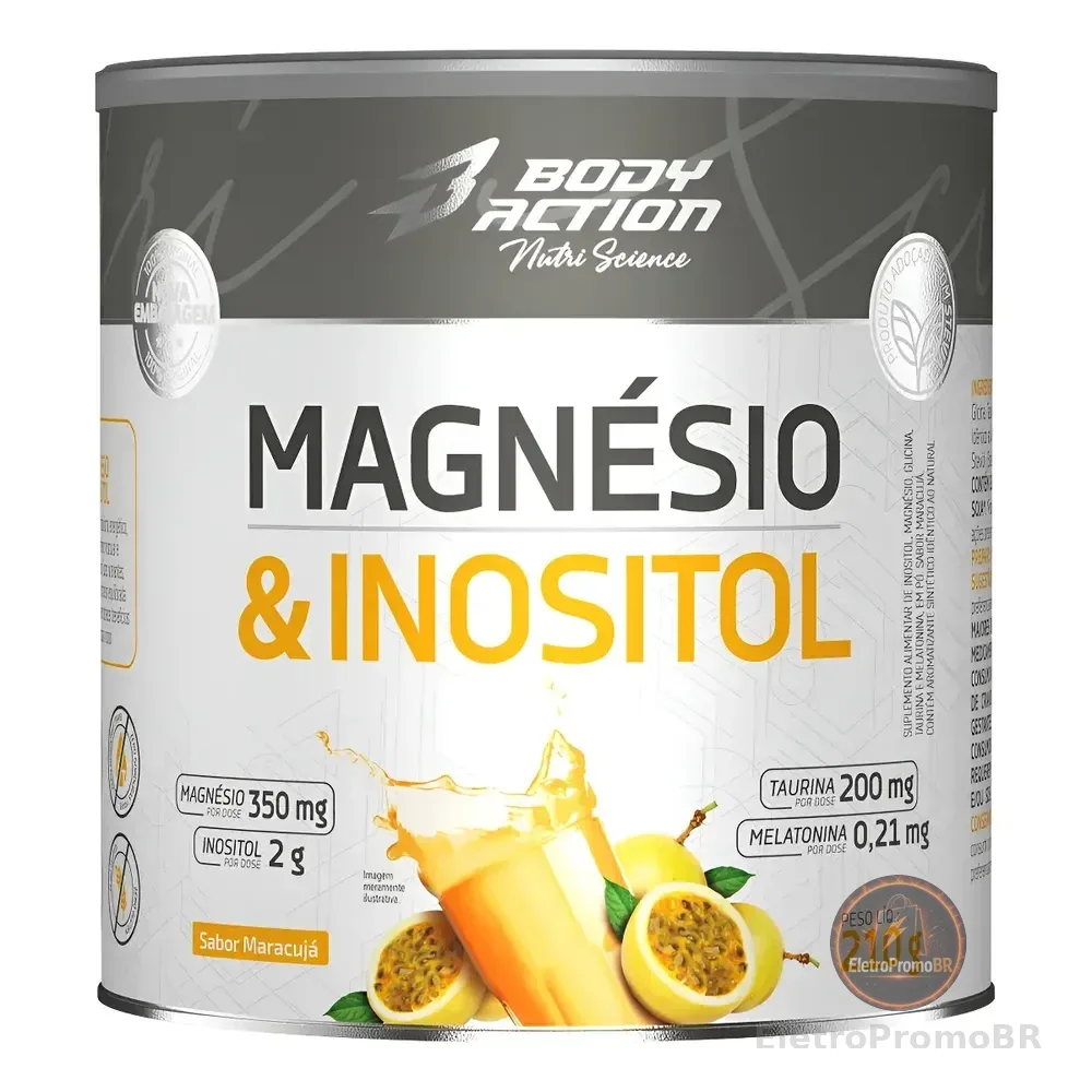 Magnésio E Inositol Taurina Melatonina 210g Sabor Maracujá Maracujá